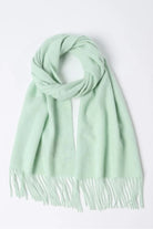 Pistachio mint merino scarf looped flat