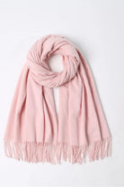 Dahlia soft pink merino scarf looped flat
