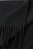 Fringe close-up of the Ebony black merino scarf