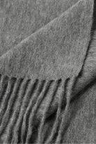 Fringe close-up of the Light Charcoal merino scarf