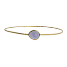 Euro Gold cuff bangle with a faceted grey-lilac amethyst