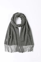Light Charcoal grey merino scarf looped flat