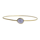 Euro Gold cuff bangle with a faceted grey-lilac amethyst