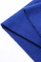 Fold edge detail of the Veronica Blue cobalt merino
