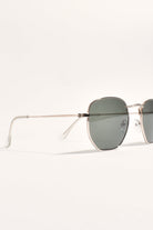 The same sunglasses turned to the side, showing the thin metal arms