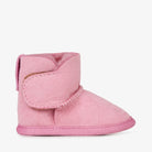Platinum Baby Bootie in orchid pink sheepskin, side view