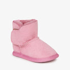 Pair of orchid pink sheepskin baby booties
