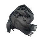 Beauty in Bamboo scarf in Charcoal, a deep smoky grey, casually bundled