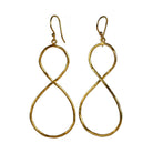 Euro Gold figure-eight drop earrings in brushed 24-carat gold on brass