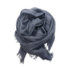 Beauty in Bamboo scarf in Denim, a marled blue-grey, loosely knotted