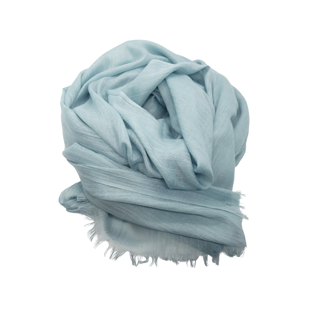 Beauty in Bamboo scarf in Duck Egg, a pale blue-green, loosely draped