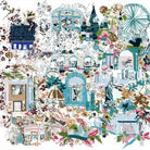 Silk Scarf Heloise Romantic Paris Blue- 50X50 CM