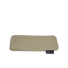 Flat view of the mint green Salus eye pillow with removable cover and Salus tag