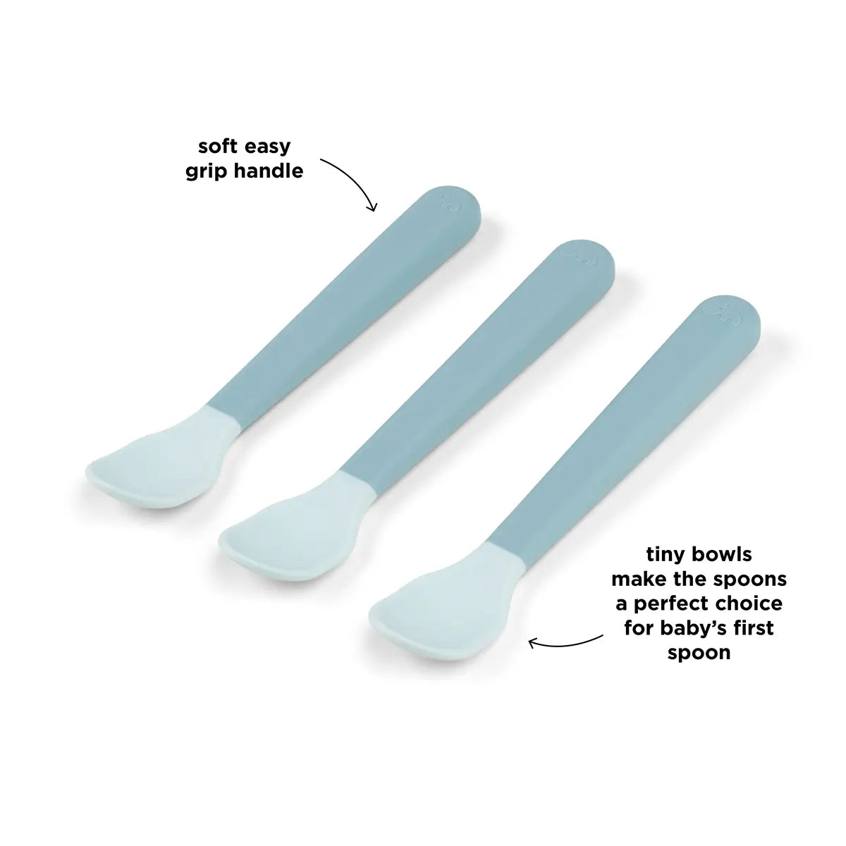 Done by Deer Foodie Easy Grip Spoons — Blue (detail)