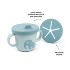 Done by Deer Foodie Spout and Snack Cup — Blue (lifestyle)