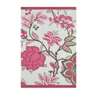 Geobloom tea towel in a pink and green trailing floral print on white dot ground