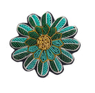 Green Daisy Brooch
