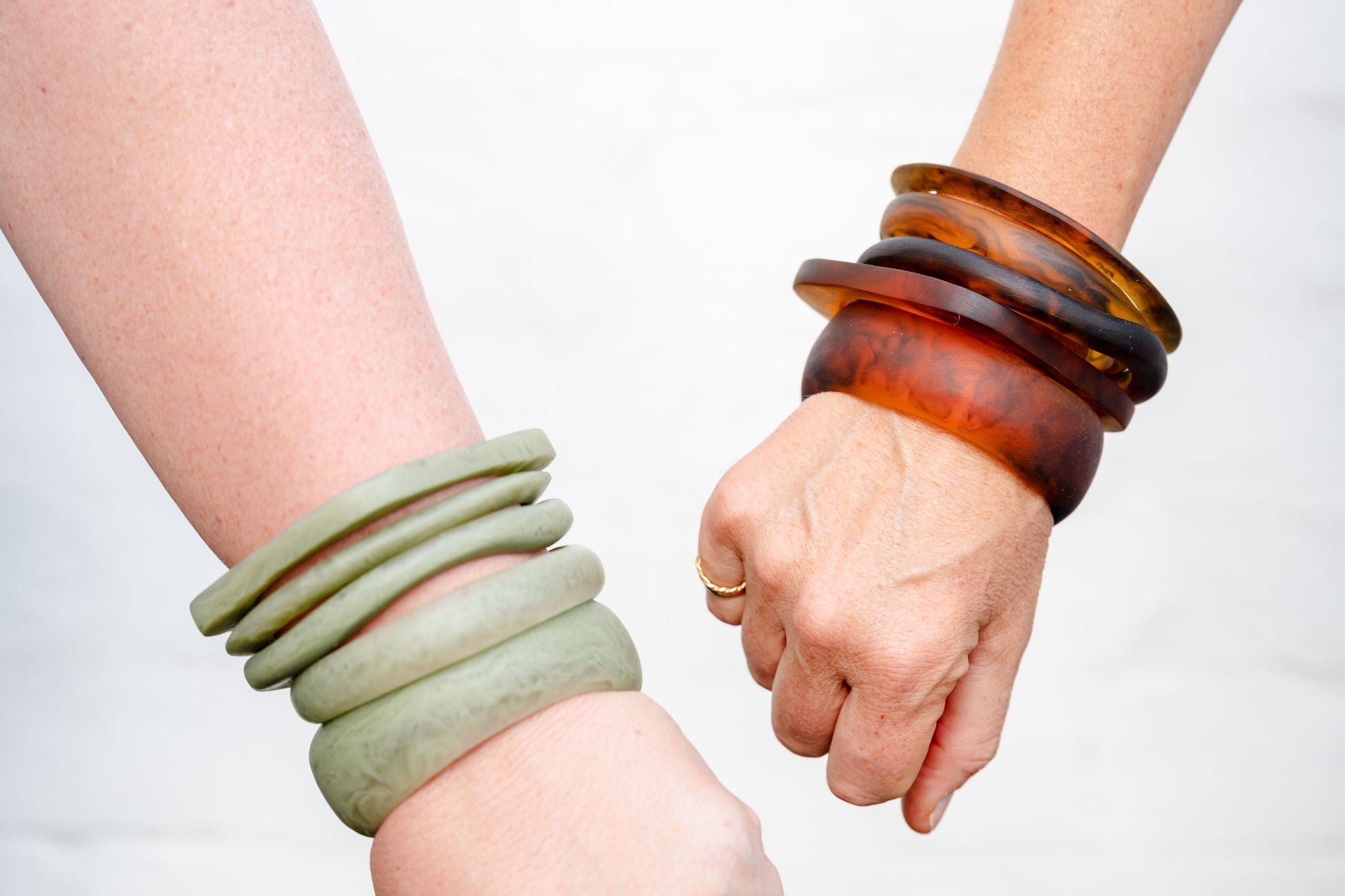 Geo Resin Stacking Bangle