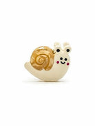 Caramel mini snail hair clip: caramel swirl shell on a cream body