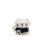 White Cat mini hair clip: a white cat in a navy jumper with a paw print
