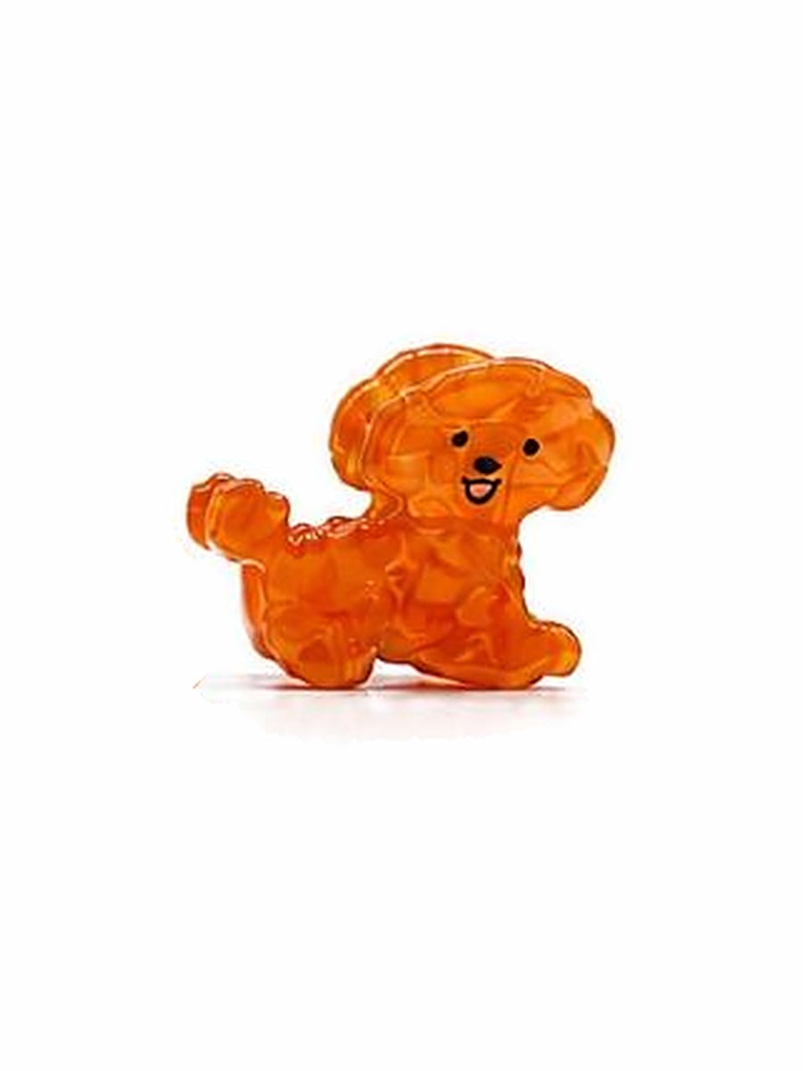Orange Pup mini hair clip: a curly orange puppy