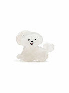 White Pup mini hair clip: a curly white puppy
