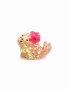 Flower Seal mini hair clip: a peach seal with a pink flower