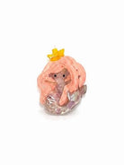 Crowned mini hair clip: a sea creature with pink hair and a gold crown