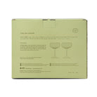 Back of the box with the Lou story, capacity and care notes, and a drawing of two coupes.