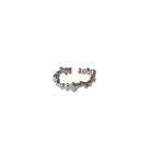 Side view of the Alaia sterling silver ring showing the open adjustable band