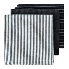 Katerina charcoal set fanned out showing stripe, waffle and pinstripe weaves