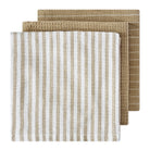 Katerina natural set fanned out showing beige stripe, waffle and pinstripe weaves