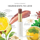 Lük Beautifood Lip Nourish natural lipstick in Tea Rose — key ingredients