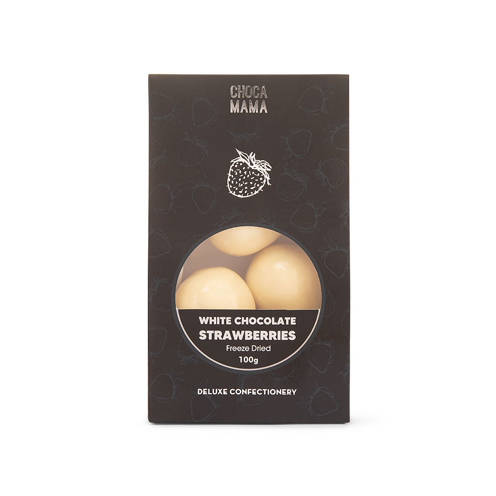 Chocamama white chocolate freeze-dried strawberries 100 g box