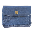 MAISON FANLI Coin Purse - Metallic Leather - Blue Jeans