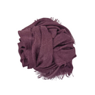 Beauty in Bamboo scarf in a deep plum merlot, bundled with fringed edges showing