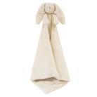 Ivory bunny lovey blanket hanging to show its full length