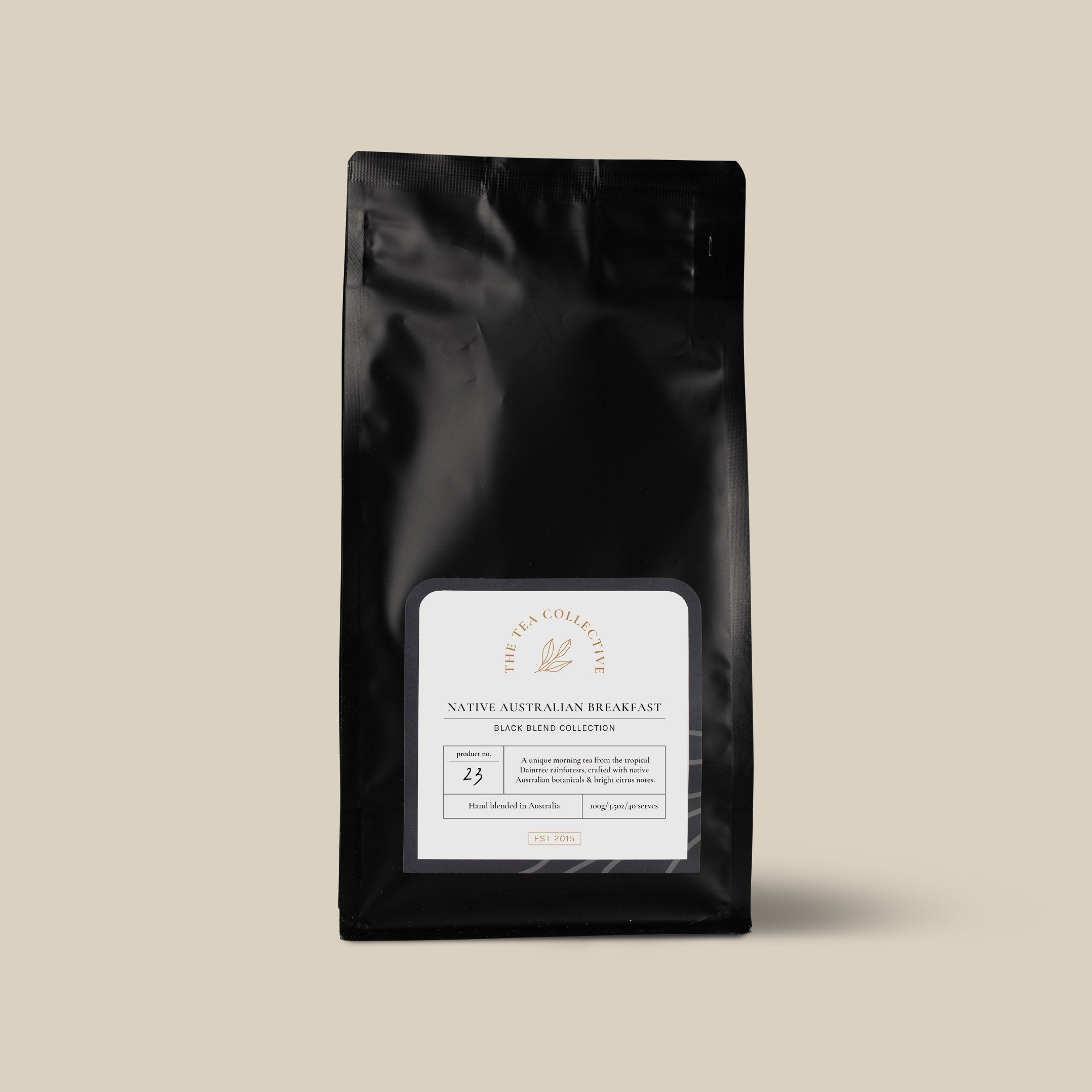 Native Australian Breakfast 100 g loose leaf refill pouch in matte black