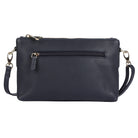 Back of the navy bag, showing the zip pocket