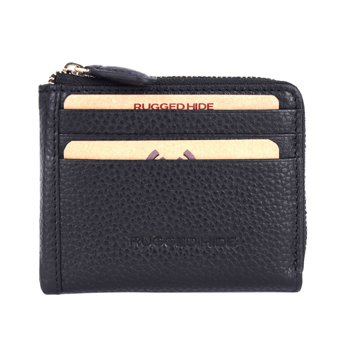 Back of the black wallet, showing the slots on the other side