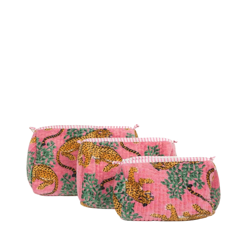 PARISIAN COOL Velvet Pouch - Rose Tiger