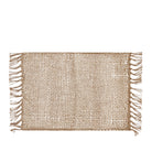 Single Rowan jute placemat showing loose basket weave and fringe