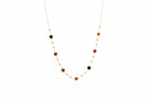 Zag Zoe necklace in tiger's eye, small round stones spaced along a fine gold-tone chain