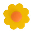 Yellow daisy spinner with an orange centre