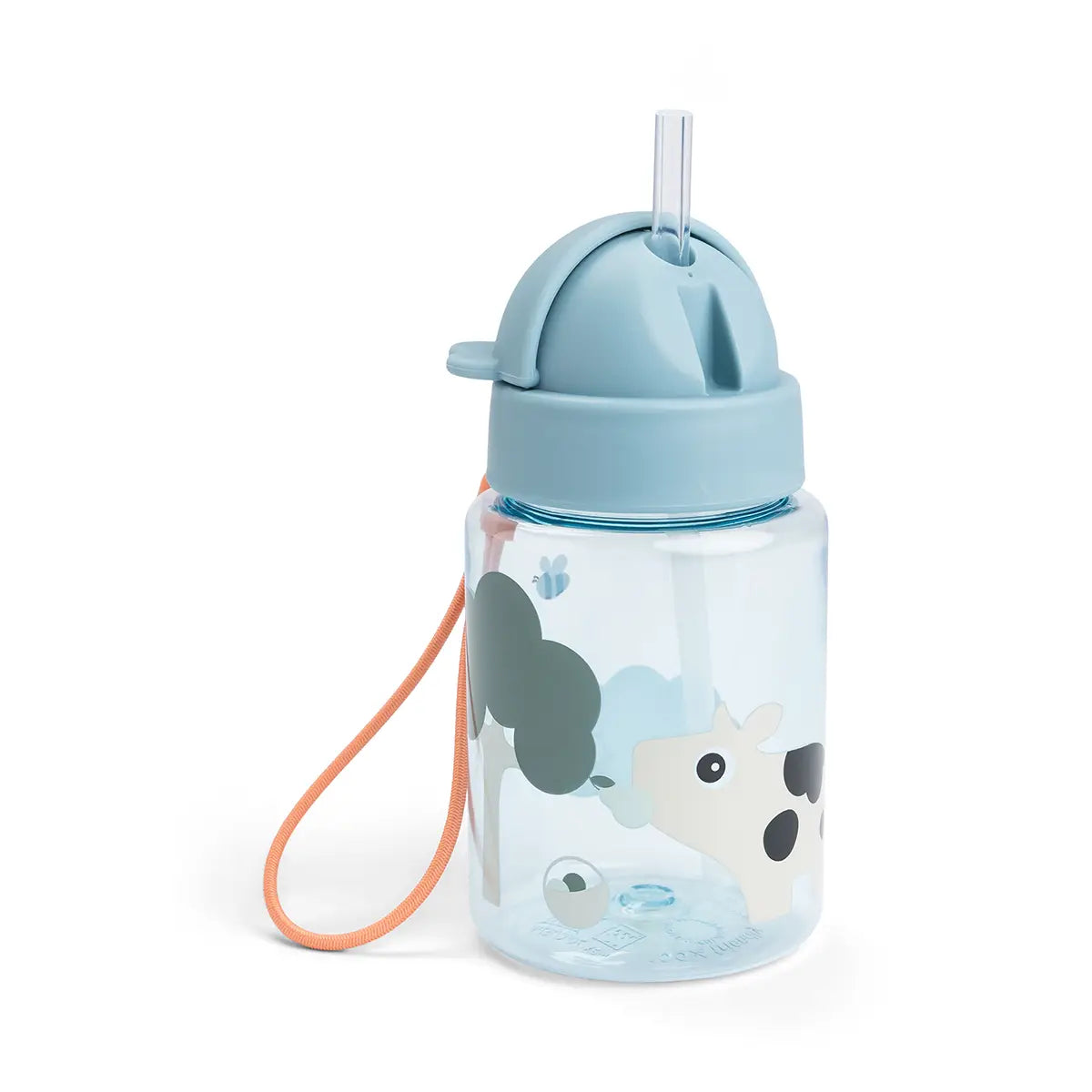 Done by Deer Straw Bottle 280mL Play — Blue (detail)