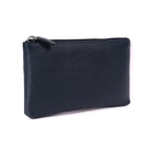 Navy makeup case angled, showing its depth