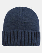 Toshi Organic Beanie Rover in ink navy melange knit with a wide ribbed turn-up cuff