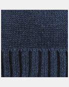 Close-up of the organic cotton melange knit and ribbed border of the Rover beanie