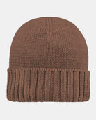 Toshi Organic Beanie Rover in peppercorn brown melange knit with a wide ribbed turn-up cuff