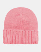 Toshi Organic Beanie Rover in winter rose pink knit with a wide ribbed turn-up cuff